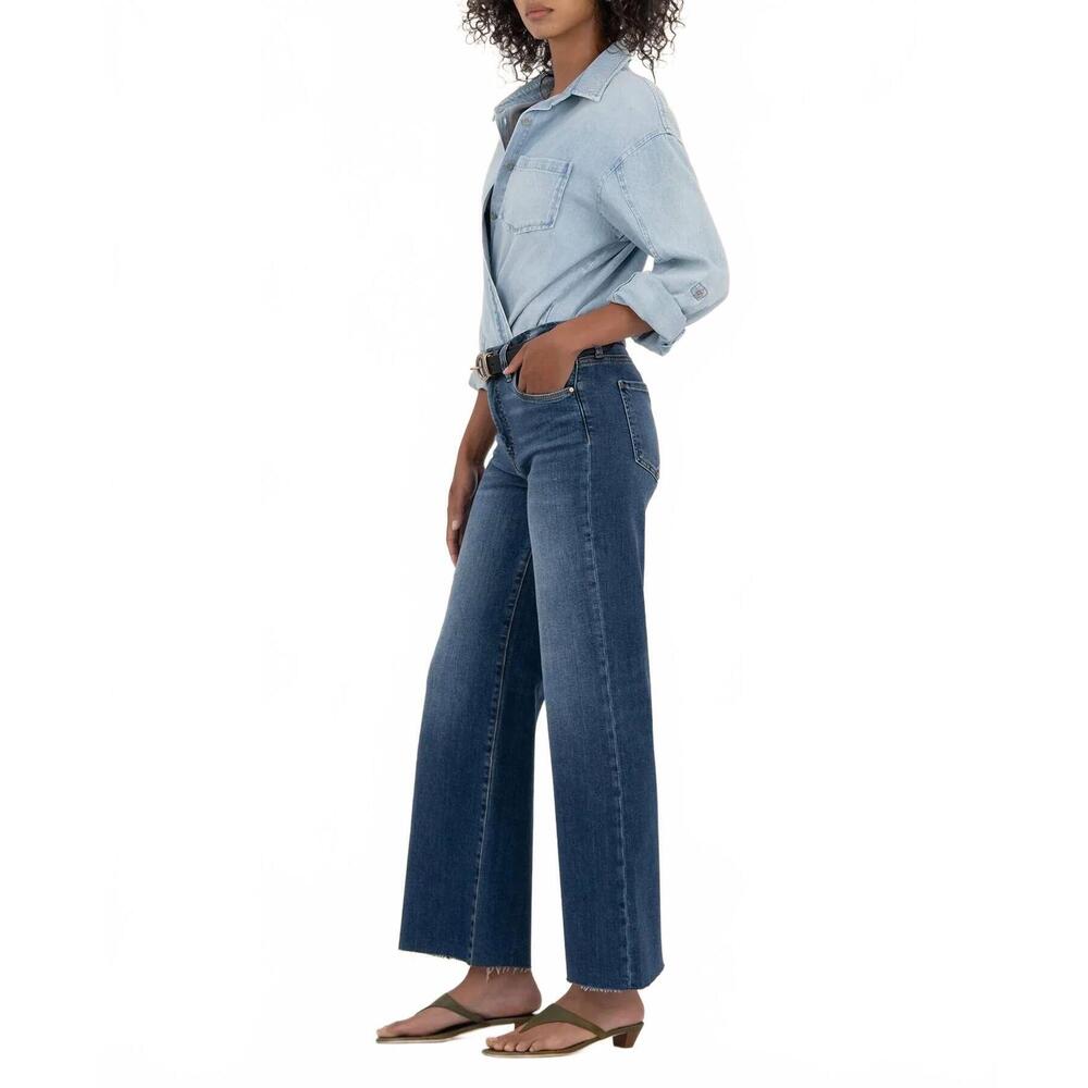 NEW KUT FROM THE KLOTH kelsey high rise ankle flare jeans in royal - Picture 5 of 6